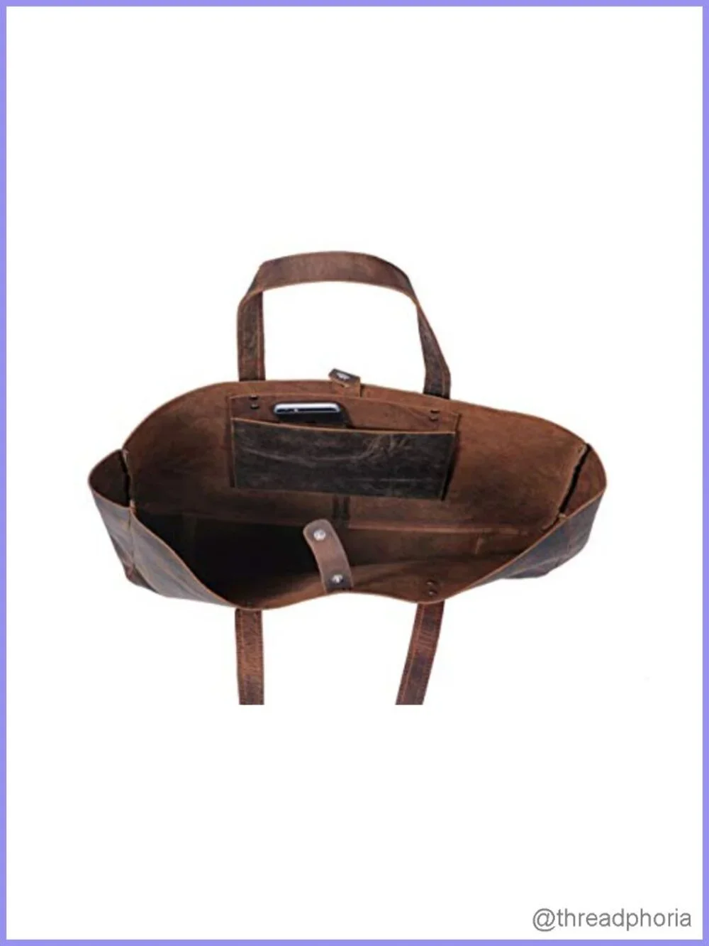 Top Grain Leather Satchel Tote Handbag Travel Shopping Purse